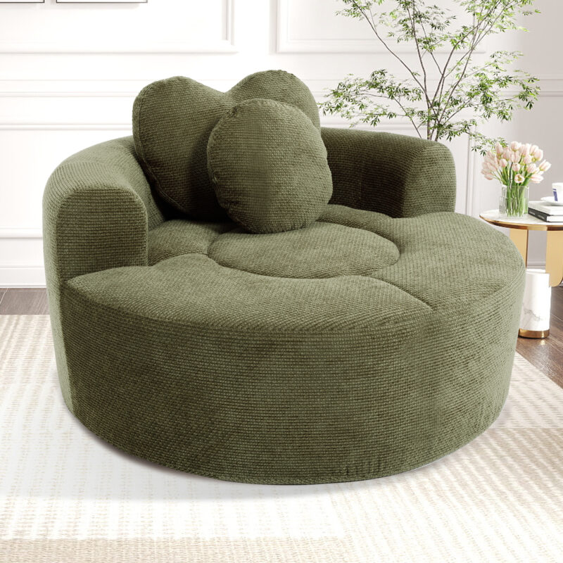 Round Sofa Bed with Memory Foam Sectional Couches for Living Room, Cloud Couch with three pillows - Image 10