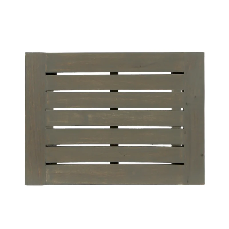 3-Piece Balcony Bar Set with Bottom Shelf Table and 2 Stools, Grey Finish - Image 10