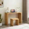 Natural Pine Dining Bench and Table Set – Versatile Indoor Wood Furniture for Entryway, Living Room, Kitchen, and Bedroom – Includes Small Tempered Glass Top - Image 2