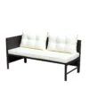 Outdoor patio Furniture sets 3 piece Conversation set wicker Ratten Sectional Sofa With Seat Cushions(Beige Cushion) - Image 18