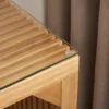 Natural Pine Dining Bench and Table Set – Versatile Indoor Wood Furniture for Entryway, Living Room, Kitchen, and Bedroom – Includes Small Tempered Glass Top - Image 3