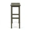 3-Piece Balcony Bar Set with Bottom Shelf Table and 2 Stools, Grey Finish - Image 15