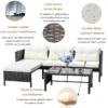 Outdoor patio Furniture sets 3 piece Conversation set wicker Ratten Sectional Sofa With Seat Cushions(Beige Cushion) - Image 9