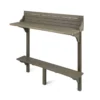 3-Piece Balcony Bar Set with Bottom Shelf Table and 2 Stools, Grey Finish - Image 6