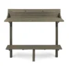 3-Piece Balcony Bar Set with Bottom Shelf Table and 2 Stools, Grey Finish - Image 4