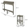 3-Piece Balcony Bar Set with Bottom Shelf Table and 2 Stools, Grey Finish - Image 3