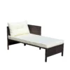 Outdoor patio Furniture sets 3 piece Conversation set wicker Ratten Sectional Sofa With Seat Cushions(Beige Cushion) - Image 3