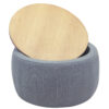 Round Storage Ottoman, 2 in 1 Function, Work as End table and Ottoman - Image 19