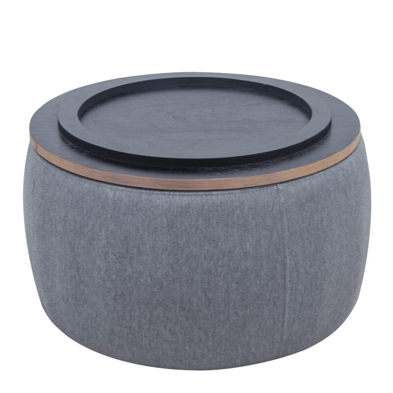 Round Storage Ottoman, 2 in 1 Function, Work as End table and Ottoman - Image 20