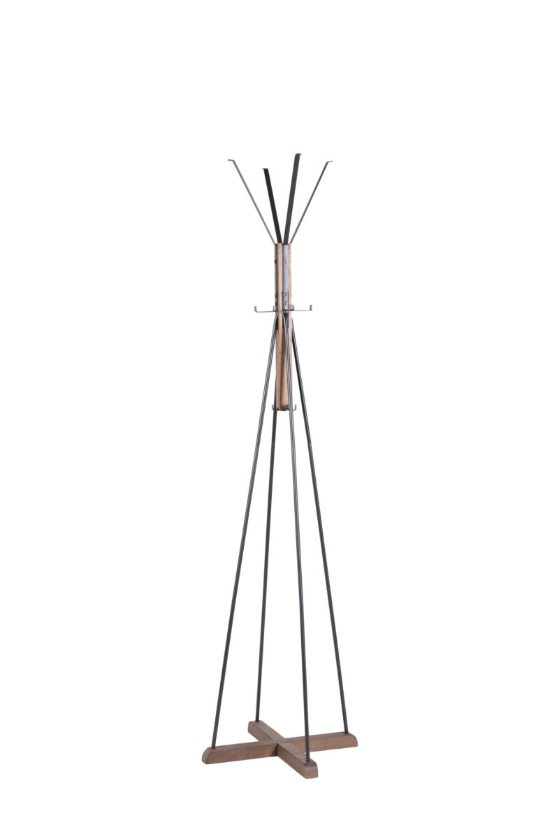 Reclaimed Wood and Metal Freestanding Coat Rack with Hooks use in bedroom, living room - Image 3