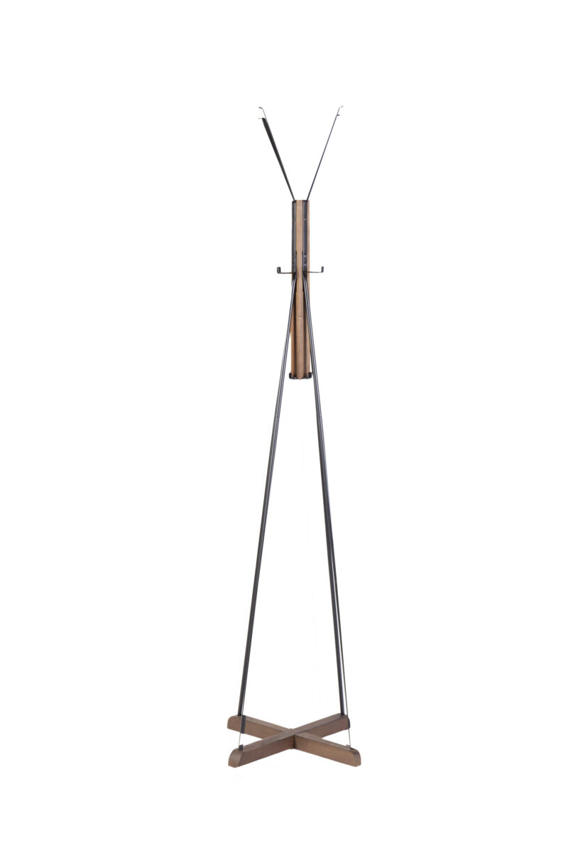 Reclaimed Wood and Metal Freestanding Coat Rack with Hooks use in bedroom, living room - Image 5