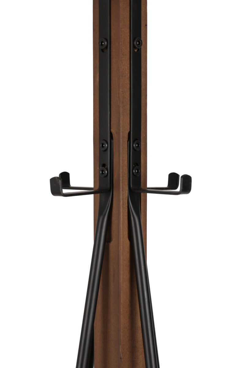 Reclaimed Wood and Metal Freestanding Coat Rack with Hooks use in bedroom, living room - Image 4