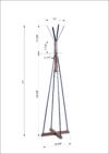 Reclaimed Wood and Metal Freestanding Coat Rack with Hooks use in bedroom, living room - Image 2