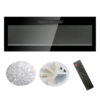 42 inch recessed ultra thin tempered glass front wall mounted electric fireplace with remote and multi color flame & emberbed, LED light heater - Image 9