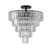 20" Black Crystal Chandelier Ceiling Light, Modern Luxury 10-Light Flush Mount Light Fixture, Elegant Home Lighting for Living Room, Dining Room, Bedroom (No Bulbs) - Image 6