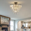 20" Black Crystal Chandelier Ceiling Light, Modern Luxury 10-Light Flush Mount Light Fixture, Elegant Home Lighting for Living Room, Dining Room, Bedroom (No Bulbs) - Image 10