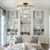 20" Black Crystal Chandelier Ceiling Light, Modern Luxury 10-Light Flush Mount Light Fixture, Elegant Home Lighting for Living Room, Dining Room, Bedroom (No Bulbs) - Image 7