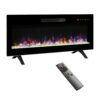 42 inch recessed ultra thin tempered glass front wall mounted electric fireplace with remote and multi color flame & emberbed, LED light heater - Image 2