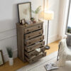 Modern 6 Drawer Dresser, Dressers for Bedroom, Tall Chest of Drawers Closet Organizers & Storage Clothes - Easy Pull Handle, Textured Borders Living Room, Hallway,L 29.53''*W15.75''*H48.03''White - Image 7