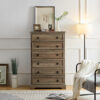 Modern 6 Drawer Dresser, Dressers for Bedroom, Tall Chest of Drawers Closet Organizers & Storage Clothes - Easy Pull Handle, Textured Borders Living Room, Hallway,L 29.53''*W15.75''*H48.03''White - Image 8