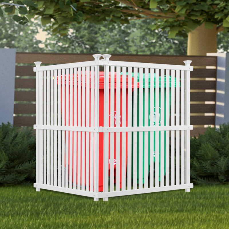 Privacy Screen Panels Kit Air Conditioner Trash Can Enclosure Vinyl white color - Image 5