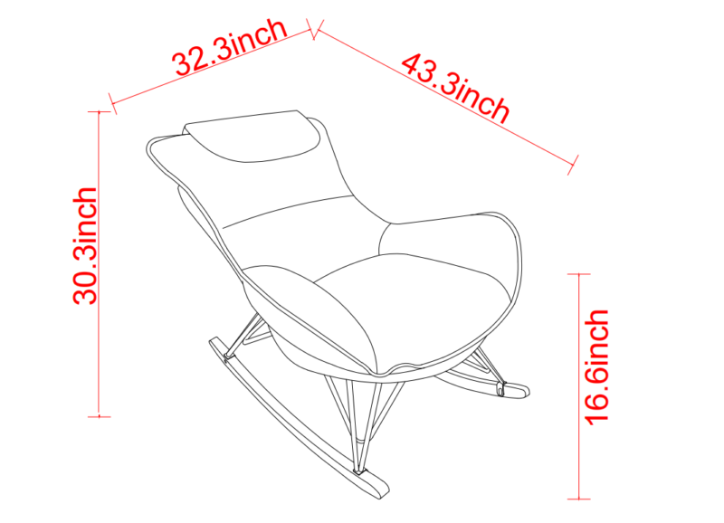 Leisure sofa single rocking chair, light luxury sofa chair, balcony leisure area single chair, comfortable and breathable characteristic chair, detachable and washable seat cushion - Image 10