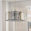 17" Chrome Crystal Pendant Chandelier, Modern Hanging Light Fixture with Adjustable Height, 4-Light E26 Base for Living Room, Dining Room, or Kitchen (No Bulbs) - Image 5