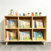 6 Cube Wooden Storage Shelf, Freestanding Open Bookcase with Legs, Natural Solid Wood Cubby Organizer for Living Room, Bedroom, Office, Entryway - Image 8