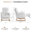 015B-Teddy Fabric Leisure Rocking Chair,Nursery Rocking Chair With Adjustable Footstool,Thickened Headrest And High Backrest, Storage Pocket On The Right Side,The Base Rocker Is Solid Wood - Image 6