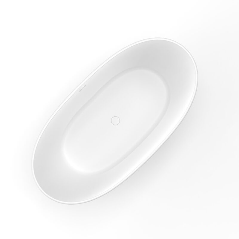 61 inch freestanding solid surface soaking bathtub for bathroom - Image 4