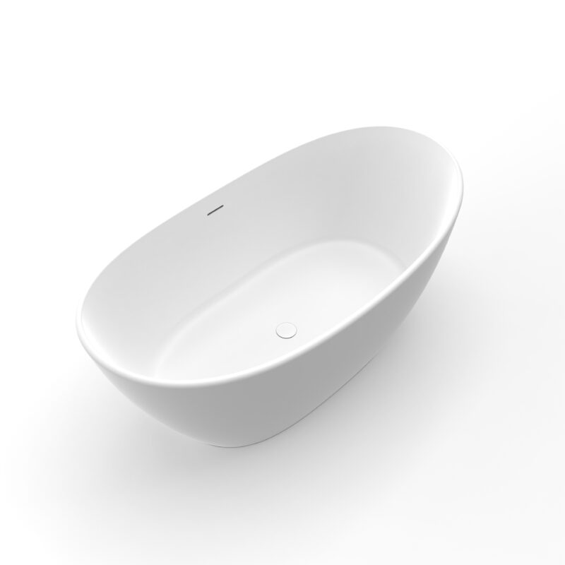 61 inch freestanding solid surface soaking bathtub for bathroom - Image 9