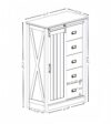 5 Drawers Dresser w/Sliding Barn Door, Farmhouse Modern Tall Dresser 5 Chest of Drawers, Storage Organizer Dresser for Bedroom, Hallway, Living Room, Kids Room WHITE - Image 9