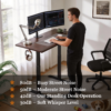 Solid Rubberwood Electric Standing Desk, Adjustable Height Sit Stand Desk with Single Motor, Ergonomic Home Office Desk with 2-Tier Legs - Image 6