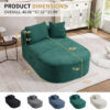 67.5''Chaise Lounge Chair 46'' Wide Seat Indoor Corduroy Oversized Sleeper Sofa for Living Room Deep Seat Lounge and Two Soft Pillows Convertible Boneless Sofa Bed, Green,No Assembly Required - Image 27