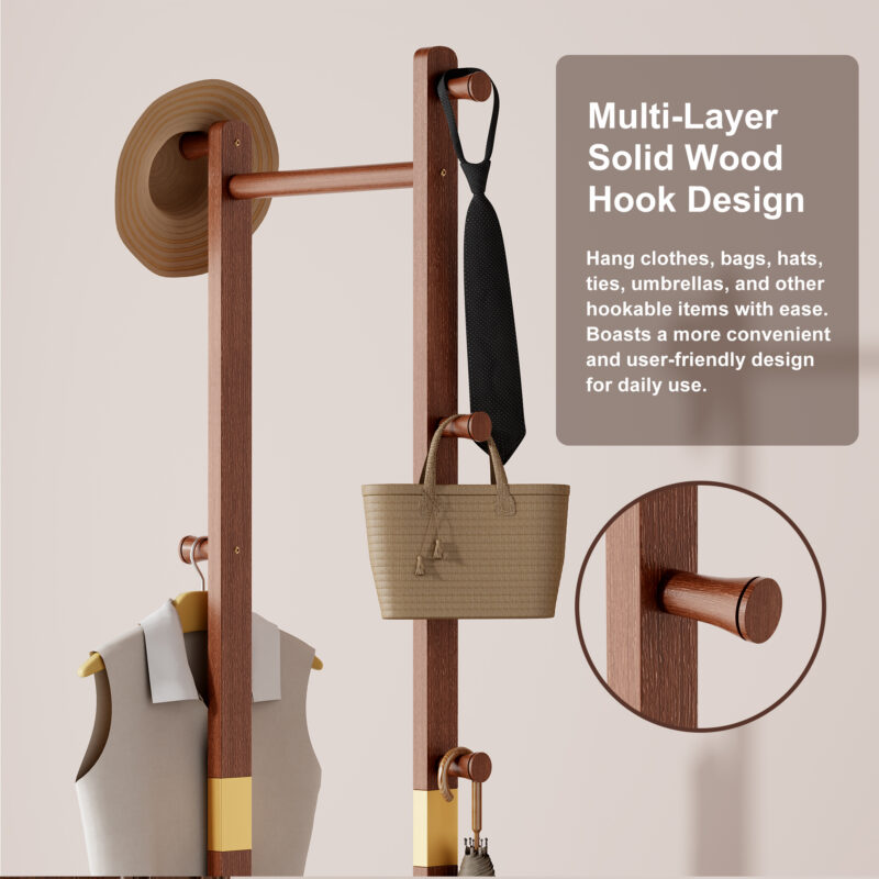 Coat Racks solid wood hanger 23.6* 11*70.8in Solid environmental protection easy to assemble beautiful can be placed in the bedroom/entrance/living room - Image 17