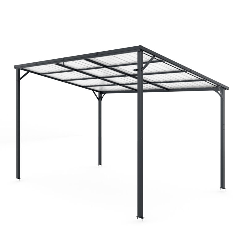 Outdoor Pergola, 12' x 8' Outdoor Pergola for Patio, Large 8x12 Galvanized Steel Lean to Wall-Mounted Pergolas for outdoor barbecues and family gatherings - Image 9