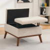 Large Ottoman with Storage, 31" Mid Century Modern Rectangle Coffee Table with Lid Lifting Function, High Wooden Legs, Oversized Storage Ottomans for Living Room, Office - Image 7