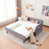 Twin Upholstered Daybed Frame with Trundle, Twin Size Sofa Bed for Bedroom Living Room Guest Room, Wood Slat Support - Image 12