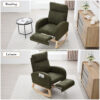 015B-Teddy Fabric Leisure Rocking Chair,Nursery Rocking Chair With Adjustable Footstool,Thickened Headrest And High Backrest, Storage Pocket On The Right Side,The Base Rocker Is Solid Wood - Image 11