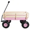 Outdoor Wagon All Terrain Pulling w/Wood Railing Air Tires Garden Cart - Image 10