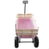 Outdoor Wagon All Terrain Pulling w/Wood Railing Air Tires Garden Cart - Image 18