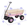 Outdoor Wagon All Terrain Pulling w/Wood Railing Air Tires Garden Cart - Image 8