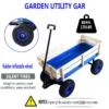 Outdoor Wagon All Terrain Pulling Wood Railing Air Tires Garden Cart - Image 14