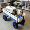 Outdoor Wagon All Terrain Pulling Wood Railing Air Tires Garden Cart - Image 6