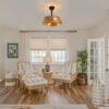 19" Bedroom Fan Light with Rope Suspension with 4 Bulbs, Dimmable, 7 Dlades, Reversible DC Motor - Image 3