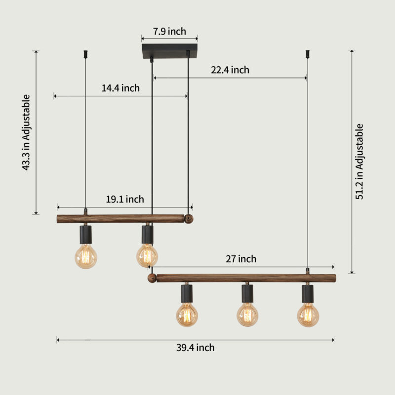 Macgregor 5 - Light Kitchen Island Pendant Light[No Bulb] - Image 8