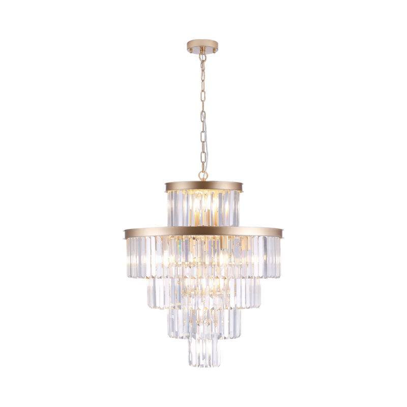 Golden Luxury Crystal Chandelier Modern Chandeliers Lights Fixture Hanging Pendant Light Fixture for Dining Room Bedroom Living Room Dia 23.6 Inch-Gold - Image 12