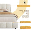 King Boucle Platform Bed with Curved Headboard in Beige - Image 10