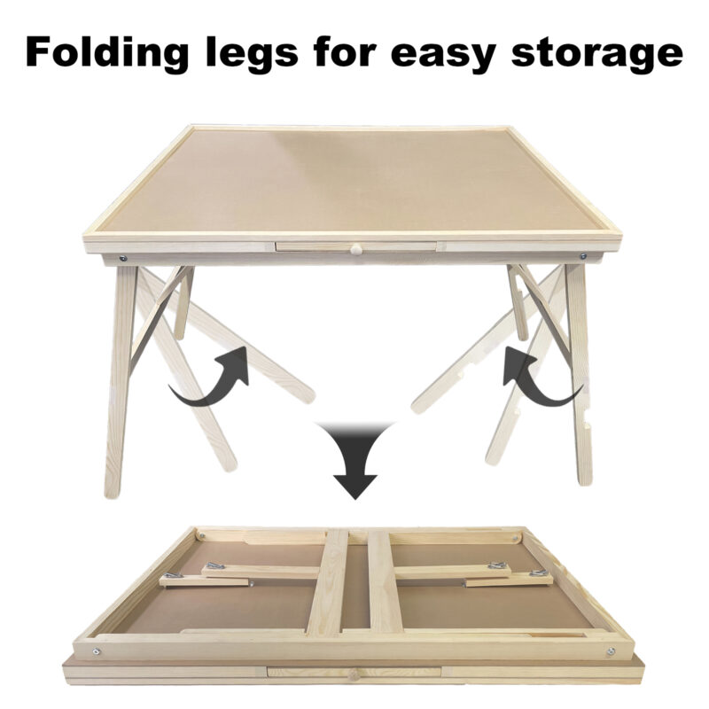 27" H Tall 1500 Piece Puzzle Table with Legs, 5 Drawers, 34" W x 26" D Large Wood Folding Jigsaw Puzzle Board for Adults, Nature - Image 2