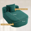 67.5''Chaise Lounge Chair 46'' Wide Seat Indoor Corduroy Oversized Sleeper Sofa for Living Room Deep Seat Lounge and Two Soft Pillows Convertible Boneless Sofa Bed, Green,No Assembly Required - Image 2